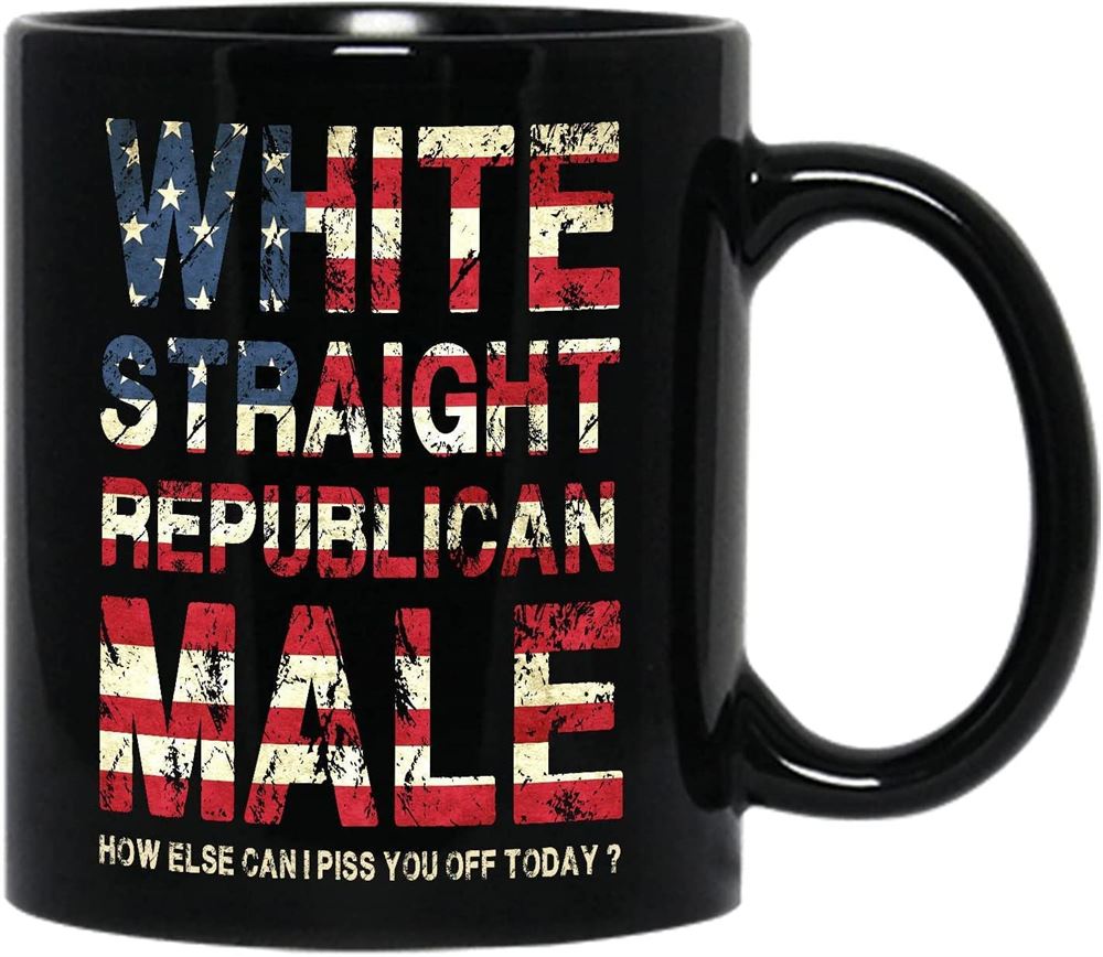 White Straight Republican Male Mug 11 Oz Funny Republican Coffee Mug Gifts Republican Gifts For Men