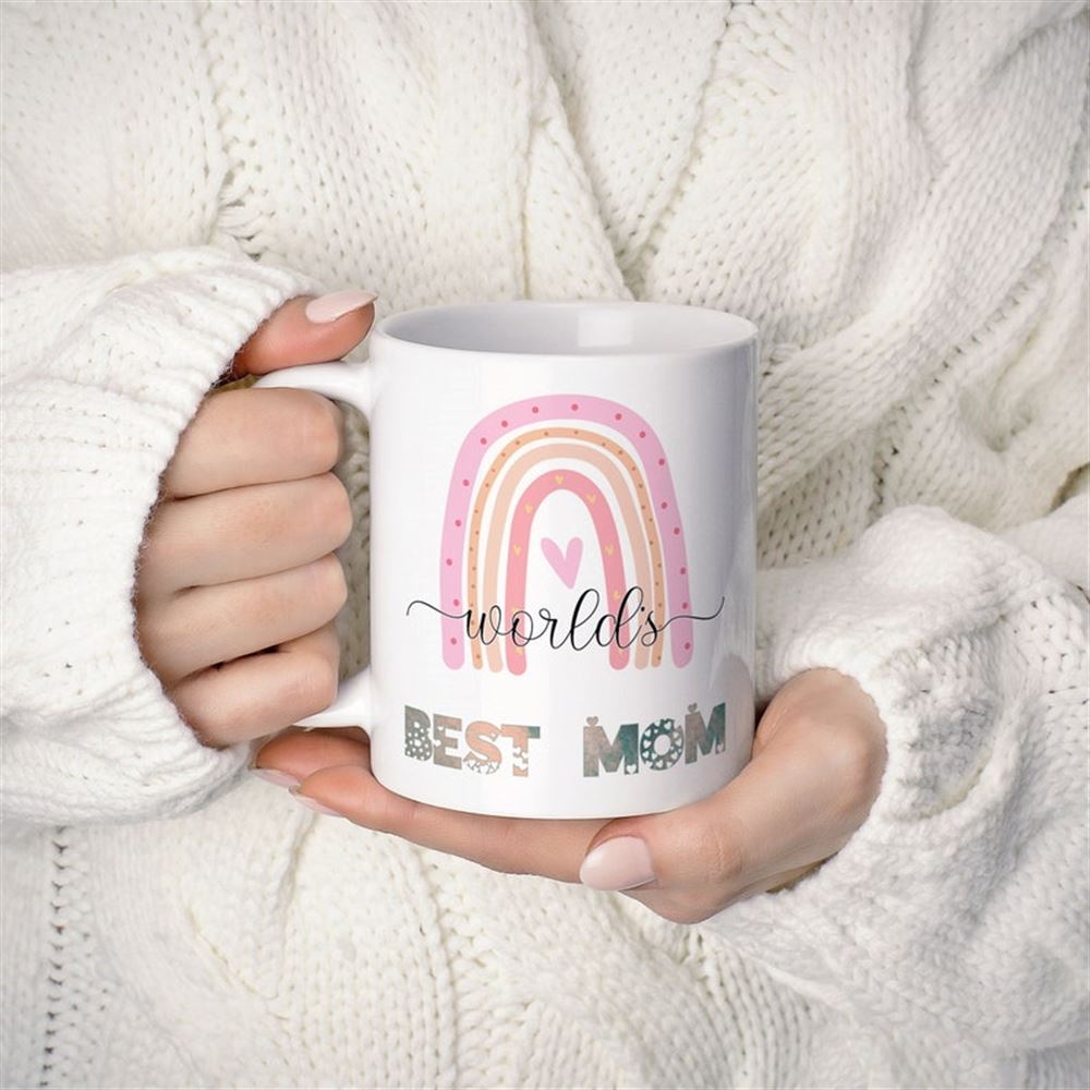 Worlds Best Mom Mug Rainbow Mothers Day Coffee Mug Gift For Mother Grandma Or Mother In Law