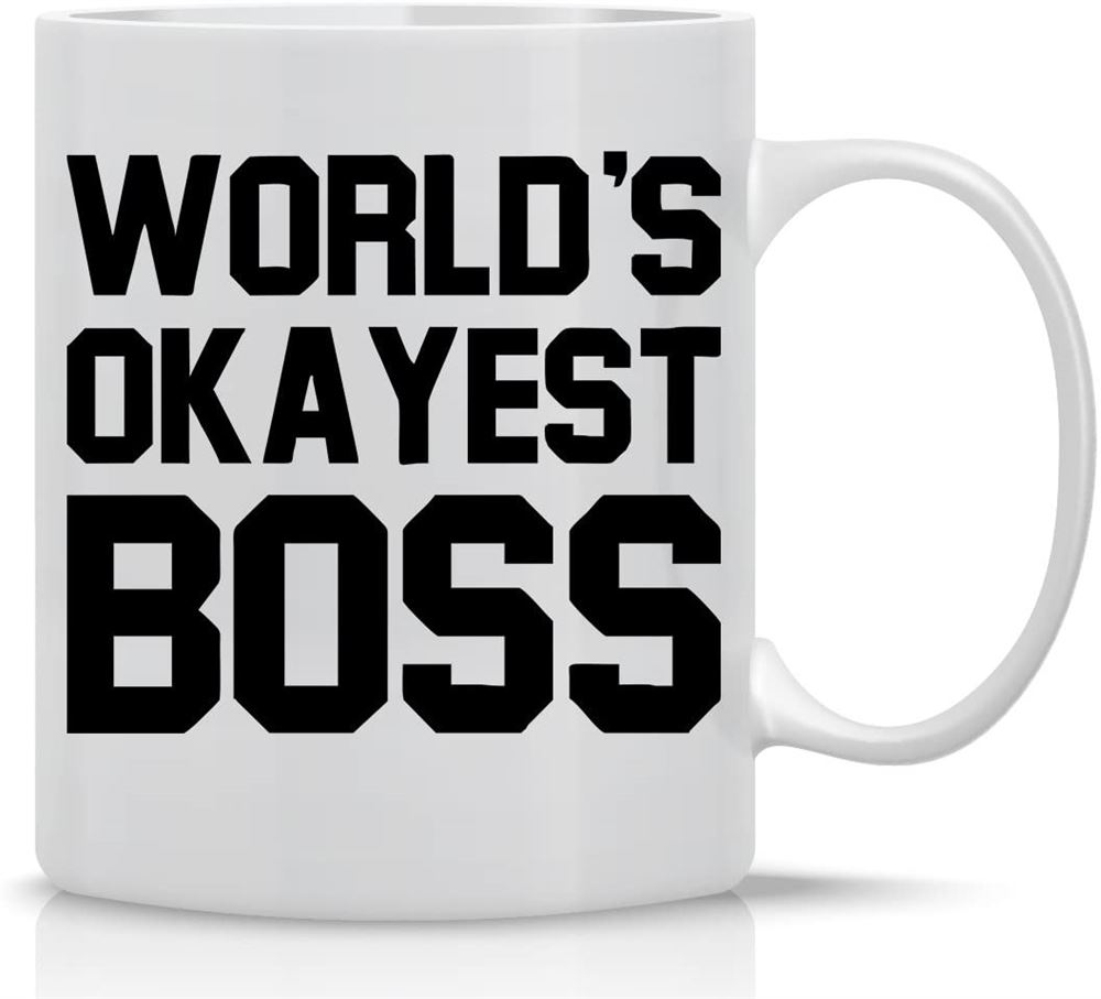 Worlds Okayest Boss 11oz Ceramic Coffee Mug Best Boss For Women Men Funny Boss Appreciation Gifts C