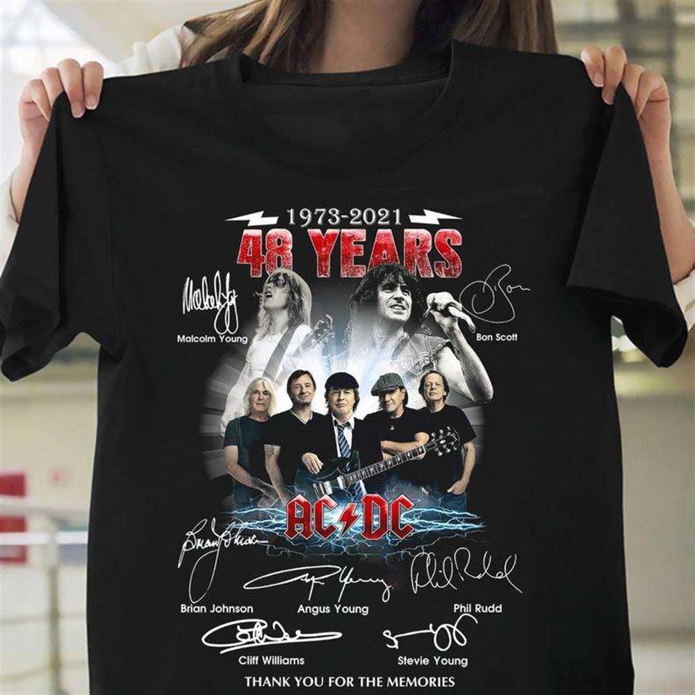 Acdc 48 Years Anniversary Past Present Members T Shirt