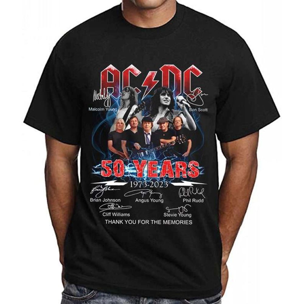 Acdc T-shirt 50 Years Anniversary Thank You For The Memories