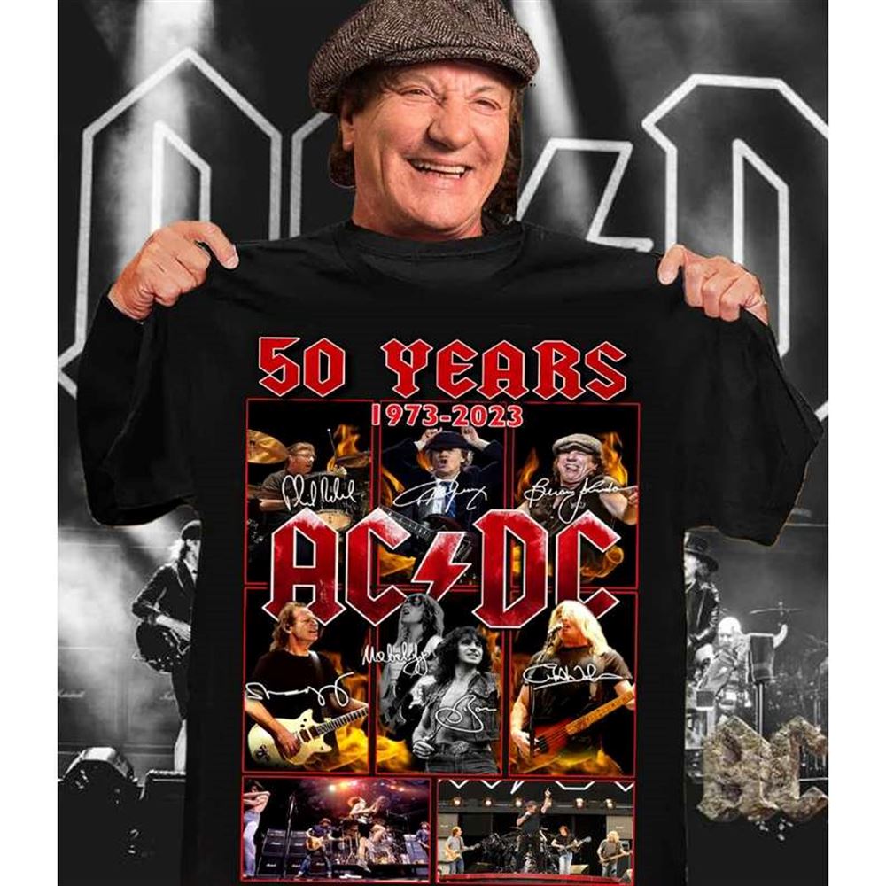 Acdc T-shirt 50 Years Thank You For The Memories Signatures Merch