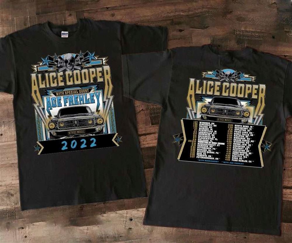 Alice Cooper And Ace Frehley Detroit Muscle Concert 2022 T-shirt-trungten-2fzjj