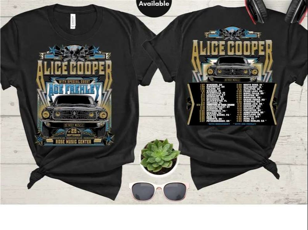 Alice Cooper And Ace Frehley Detroit Muscle Concert 2022 T-shirt