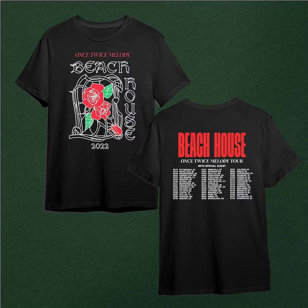 Beach House Once Twice Melody Tour 2022 Concert T-shirt