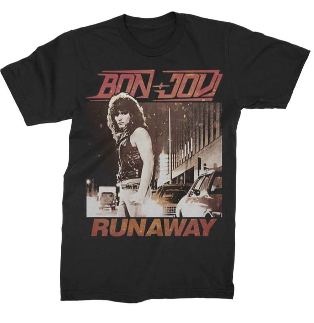 Bon Jovi 1983 Rock Band Music Runaway T-shirt