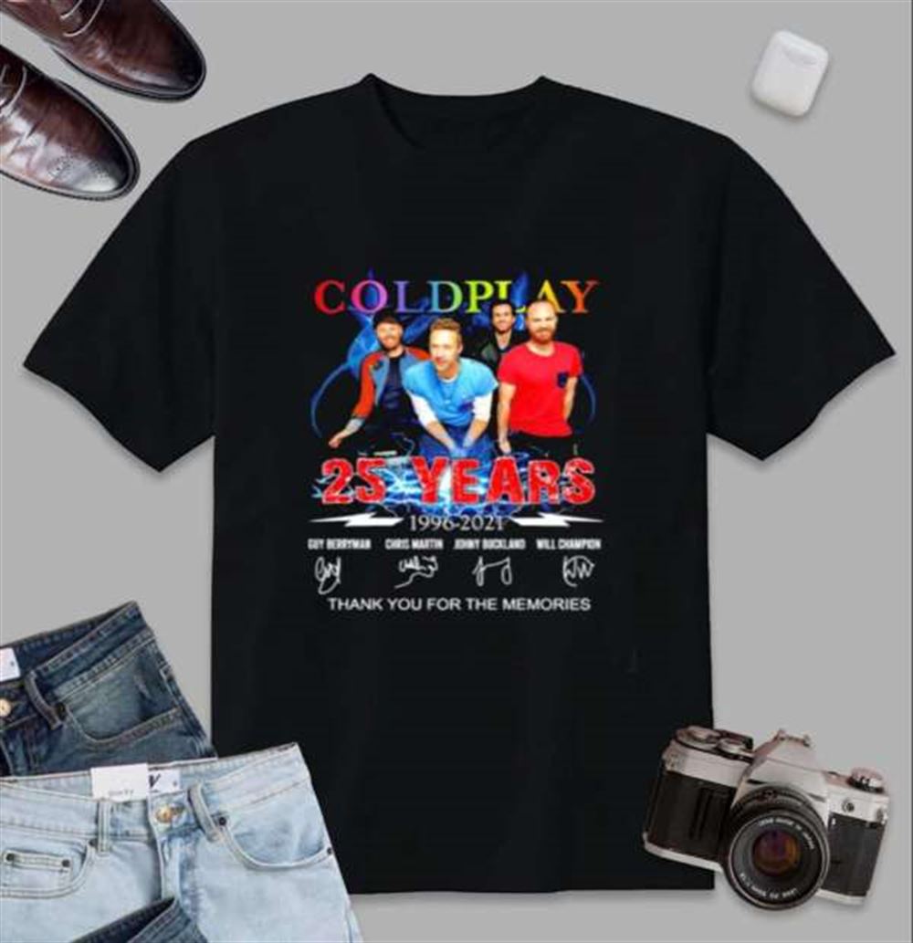 Coldplay 25 Years Anniversary Thank You Graphic T-shirt