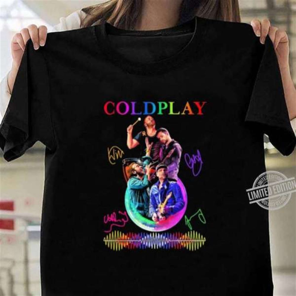 Coldplay Rock Band Signatures T-shirt Merch Music