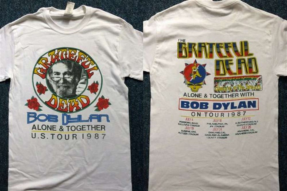 Grateful Dead Jerry Garcia Bob Dylan The Dead T Shirt Alone Together Us Tour 1987