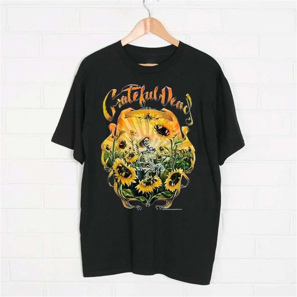 Grateful Dead Skeleton Sunflower Fall Tour Concert Nwot 1994 T Shirt