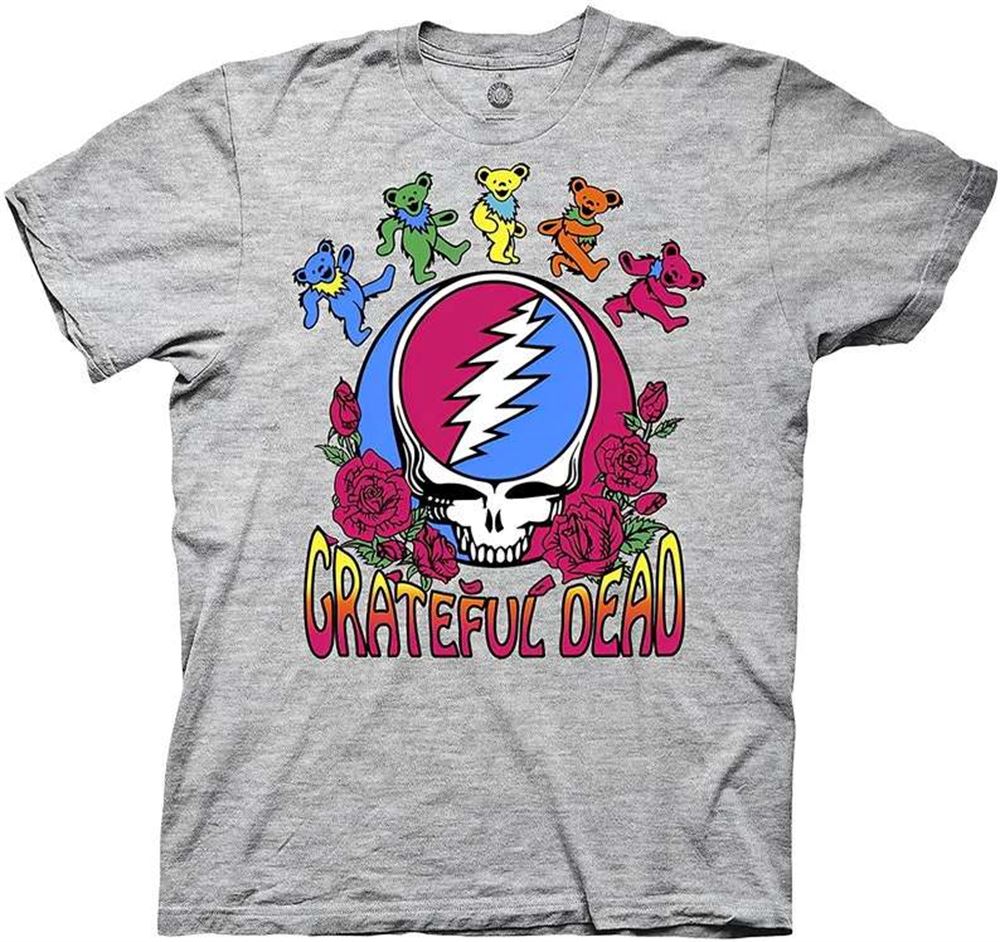 Grateful Dead Steal Your Face Skull Dancing Bear Black T-shirt