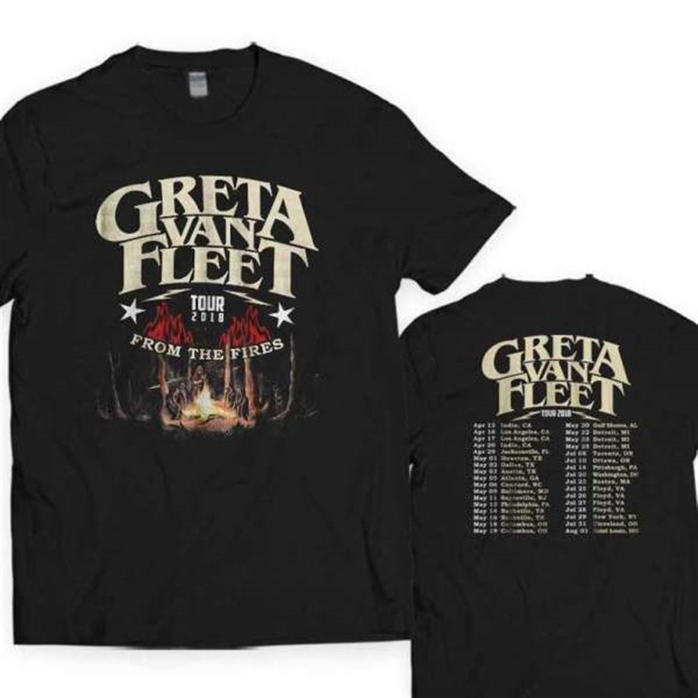 Greta Van Fleet From The Fires Tour 2018 T-shirt S-5xl