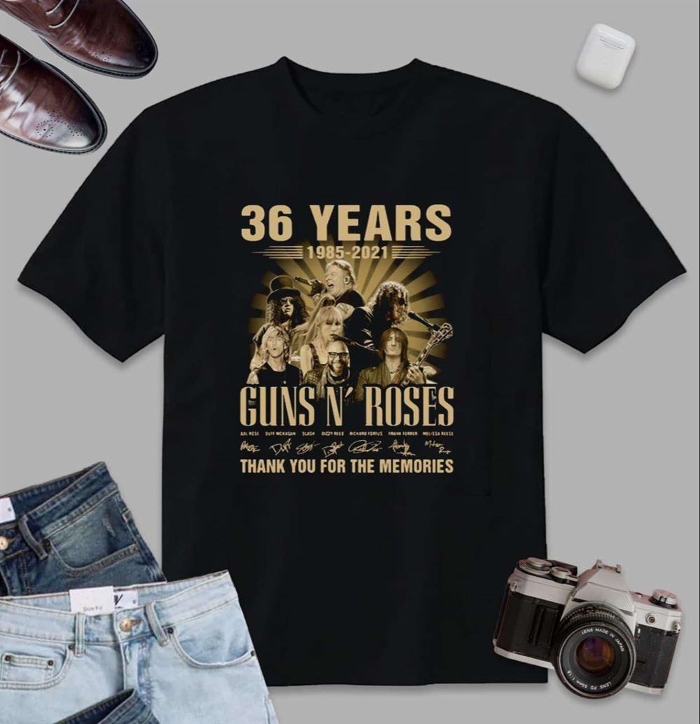 Gun N Roses 36 Years 1985-2021 Thank You T Shirt