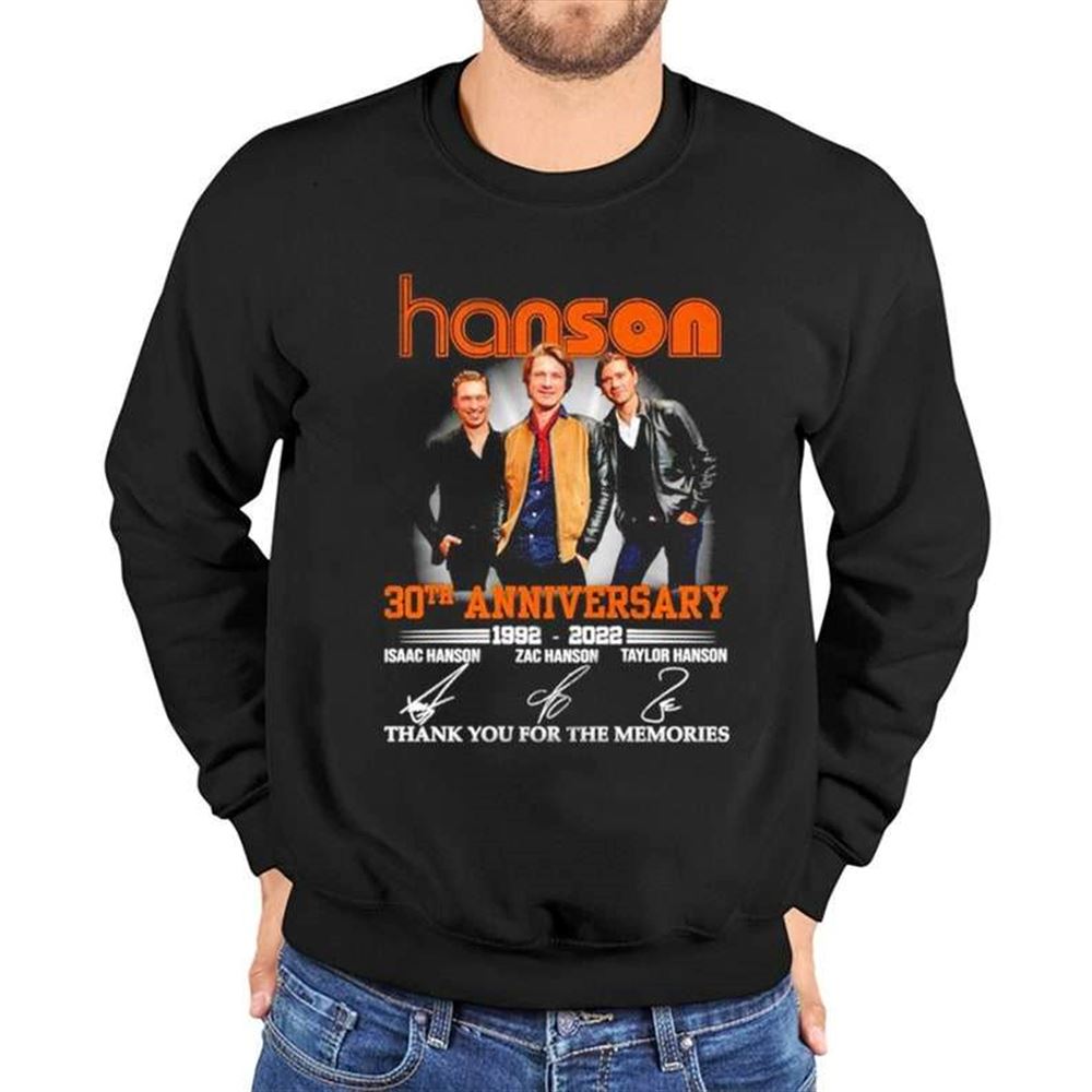 Hanson 30th Anniversary 1992-2022 Signatures Thank You For The Memories T-shirt