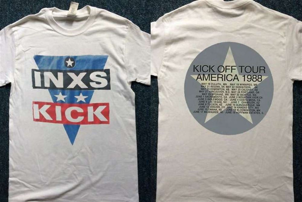 Inxs Kick Off America Tour 1988 Star Band Rock Concert T Shirt