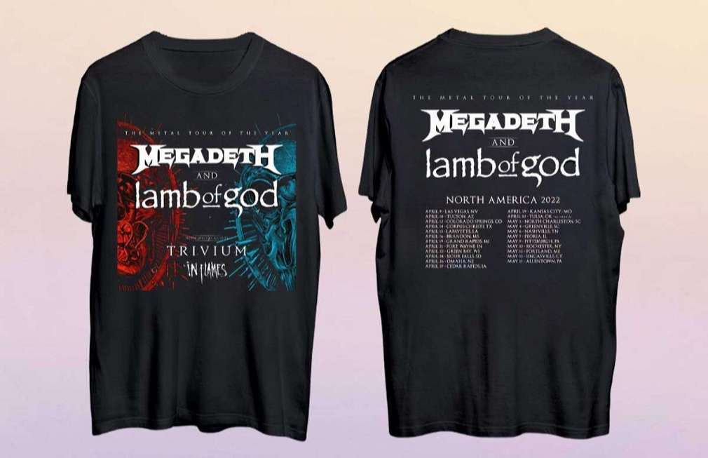 Megadeth And Lamb Of God Plot 2022 Tour Shirt