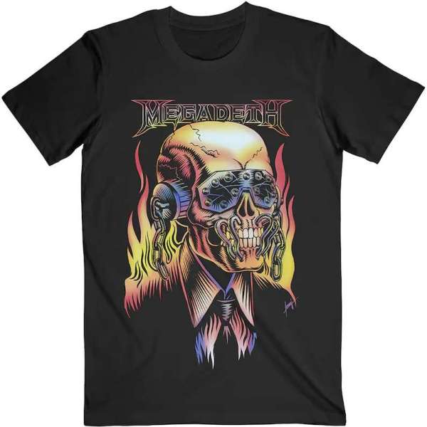 Megadeth Band Flaming Vic T-shirt Merch