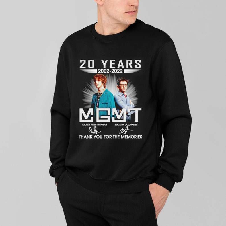 Mgmt 20 Years Anniversary 2002-2022 Signatures Thank You For The Memories T-shirt