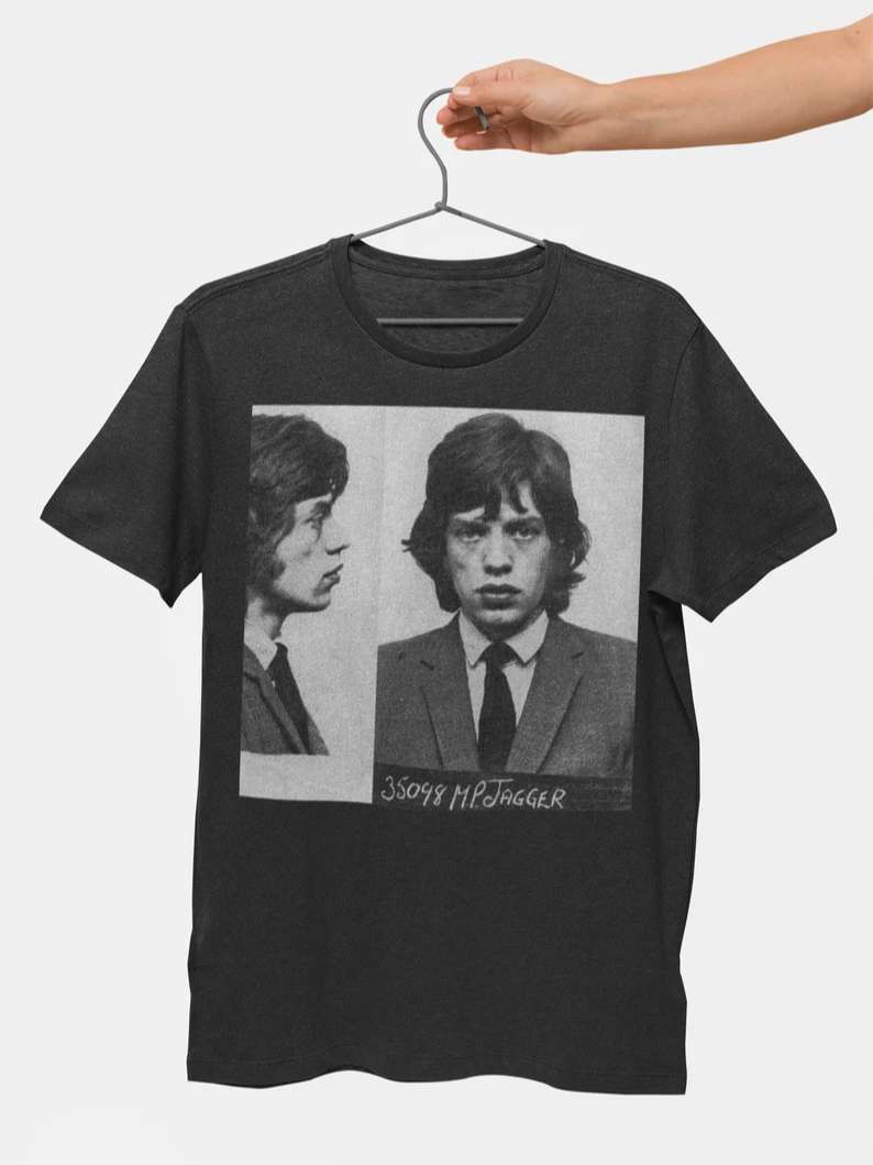 Mick Jagger Mugshot T-shirt The Rolling Stones Keith Richards Charlie Watts