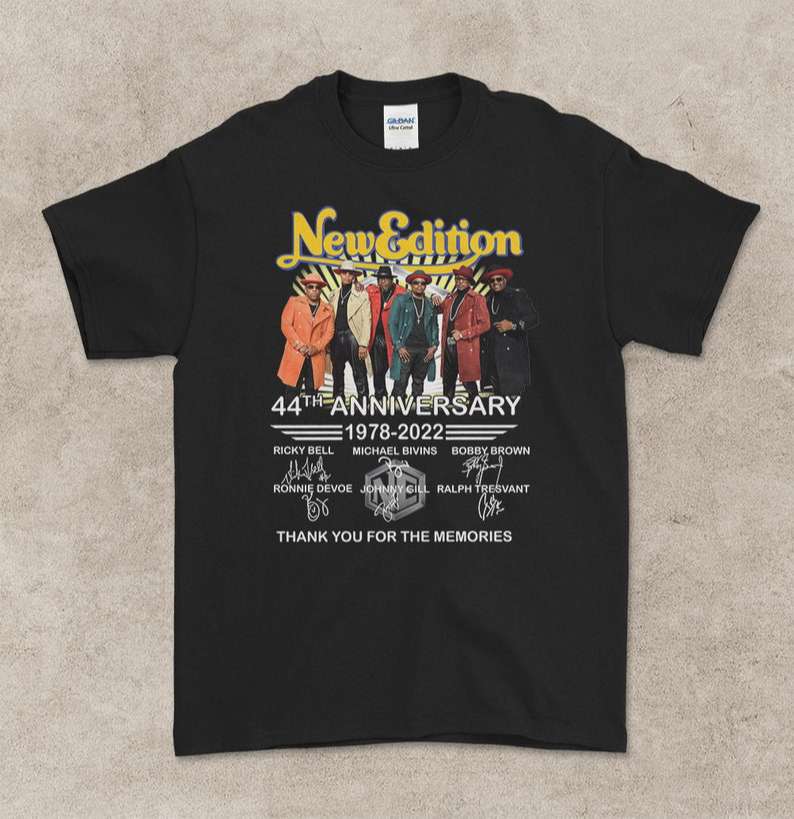 New Edition 44th Anniversary 1978-2022 Thank You For The Memories Signatures T-shirt-trungten-dndib