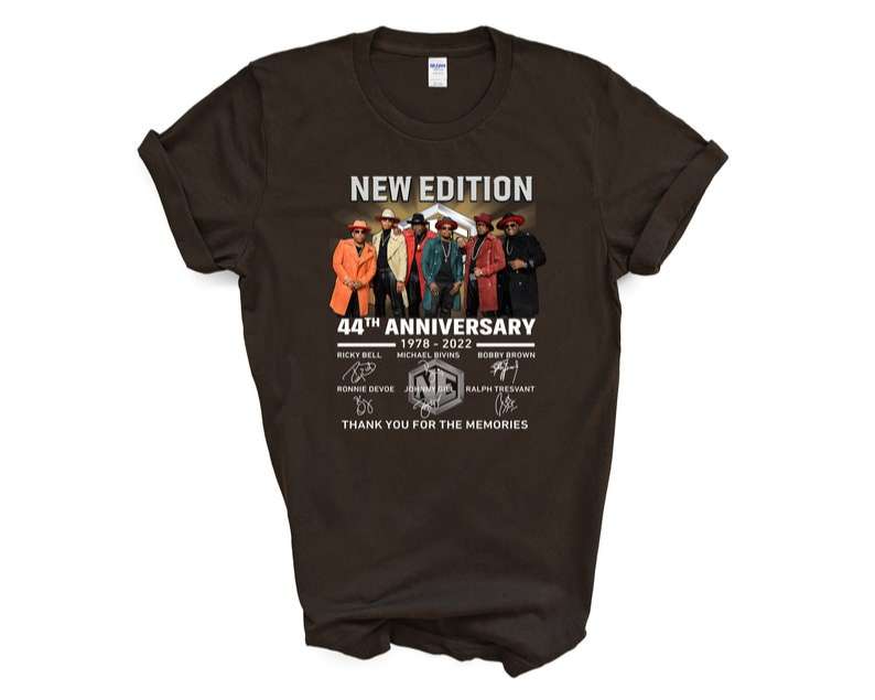 New Edition Band 44th Years Anniversary 1978-2022 Thank You For The Memories Signatures T-shirt Merch