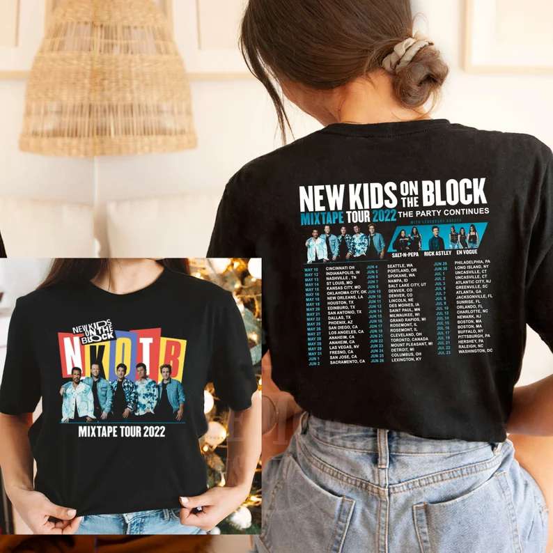 New Kids On The Block Mixtape Tour 2022 Concert T-shirt