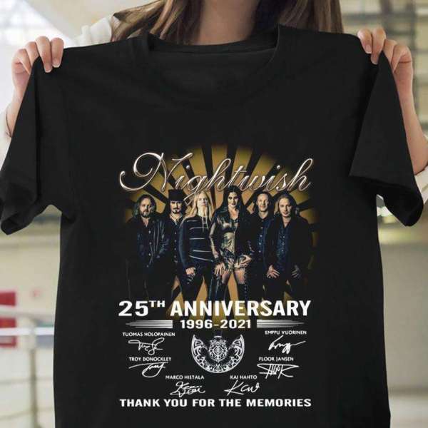 Nightwish 25th Anniversary Signatures Thank For The Memories T-shirt Merch