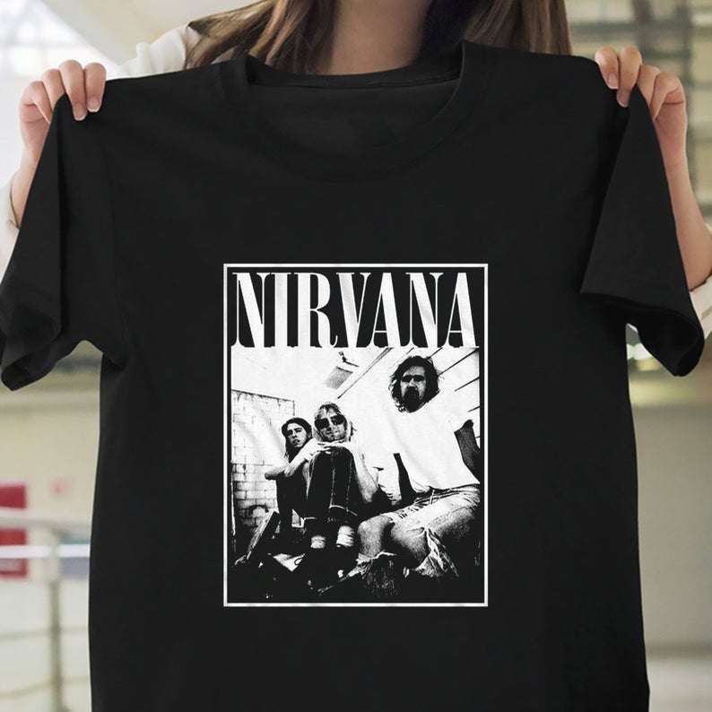 Nirvana Kurt Cobain Dave Grohl Group Photo T-shirt