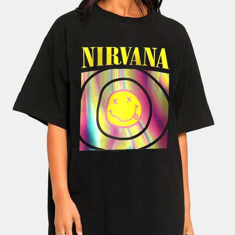 Nirvana Smiley Face T-shirt Merch Band