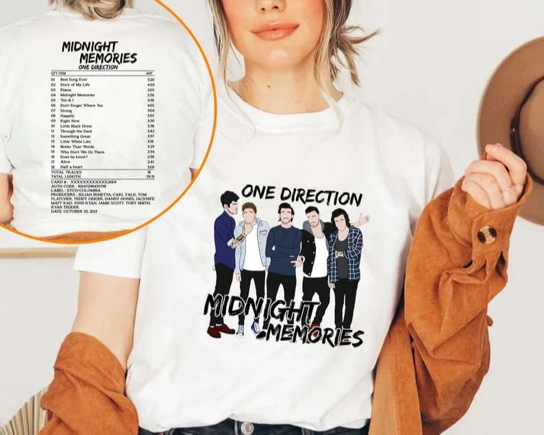 One Direction 12th Anniversary 2010-2022 Signatures T-shirt