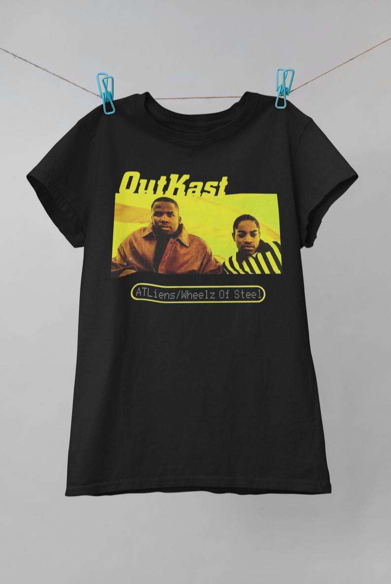 Outkast Atliens Wheelz Of Steel Vintage Retro Style Rap Music Hip Hop T Shirt