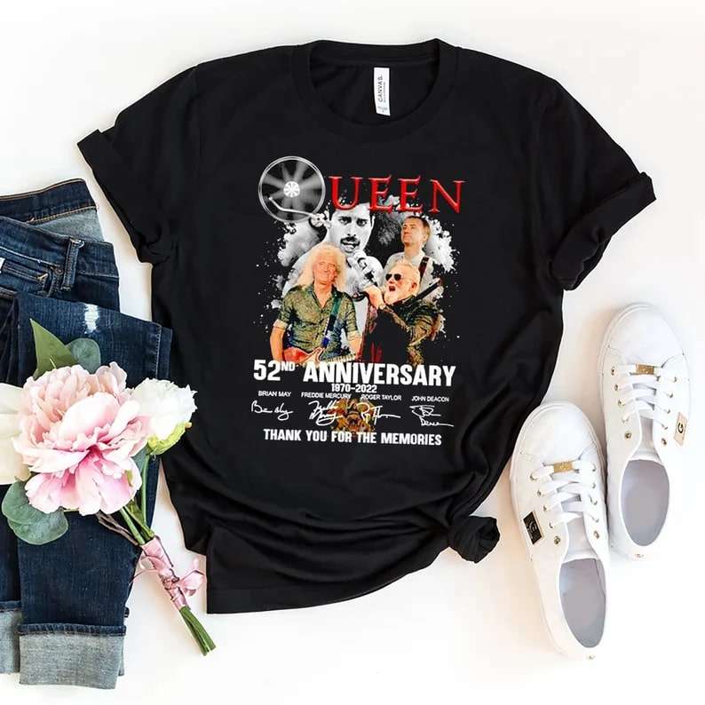 Queen 52nd Anniversary 1970 2022 Thank You For The Memories T-shirt