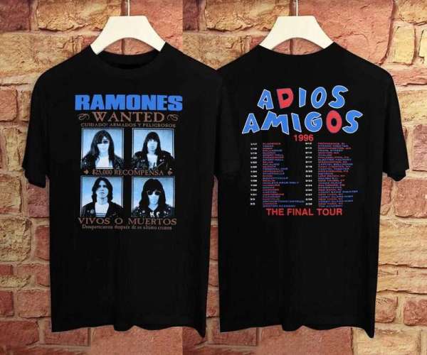 Ramones Adios Amigos The Final Tour 1996 T-shirt S-5xl