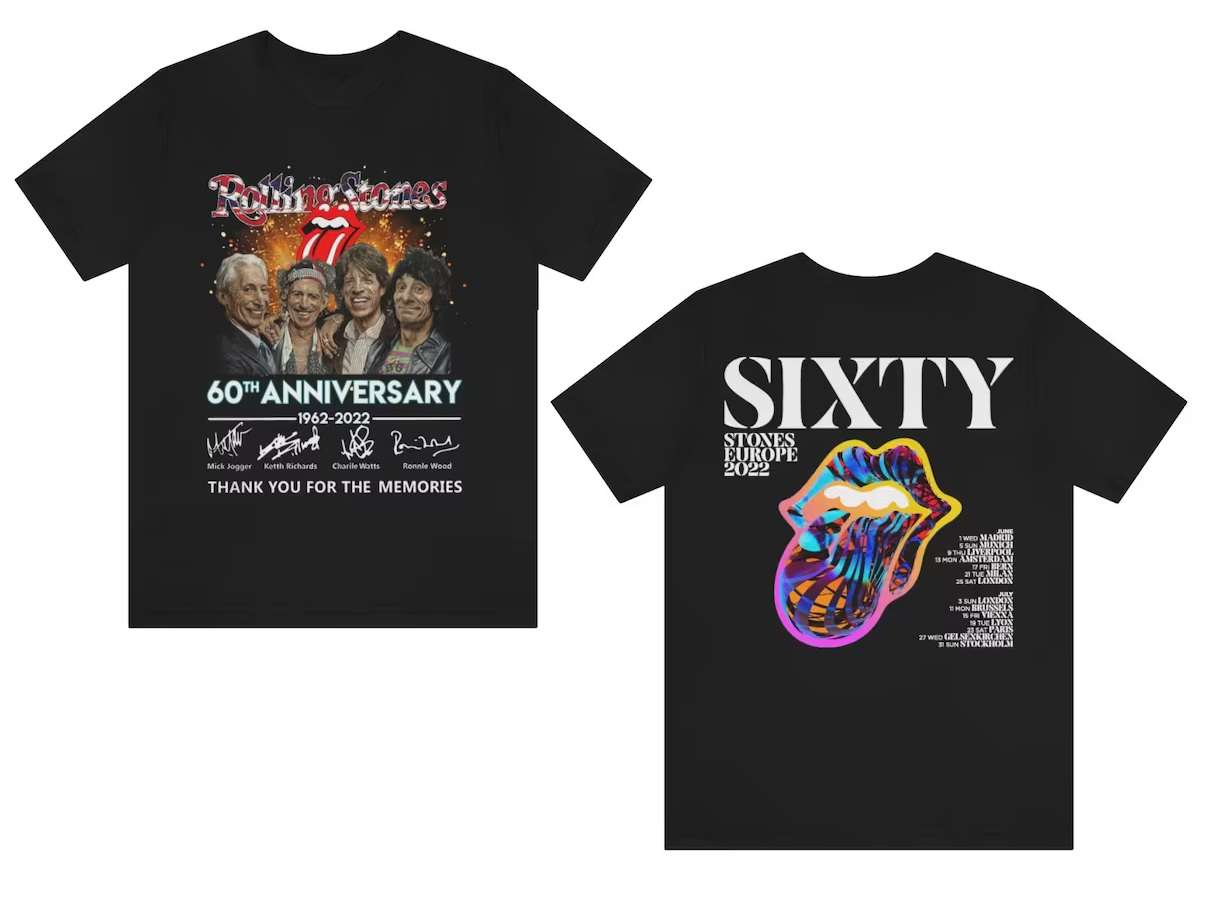 Rolling Stones 60th Anniversary 2022 Tour T-shirt