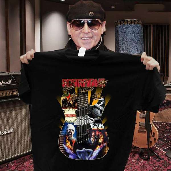 Scorpions Rock Band Guitar Signatures T-shirt Merch