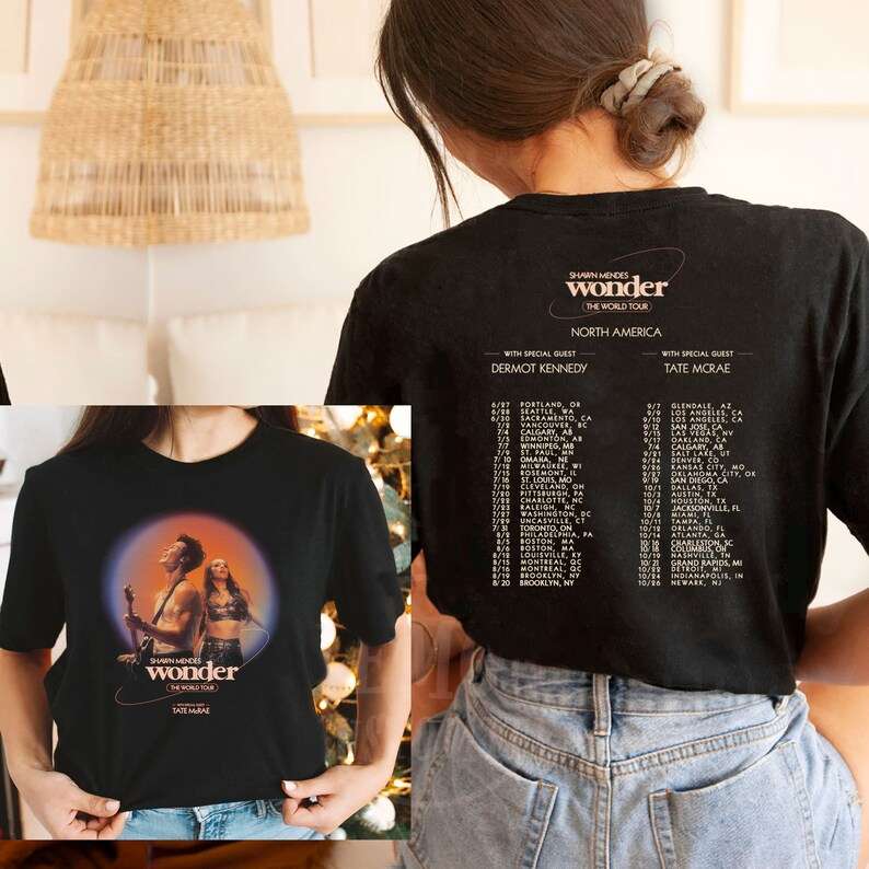 Shawn Mendes Wonder The World Tour 2022 T-shirt Tate Mcrae Dermot Kennedy