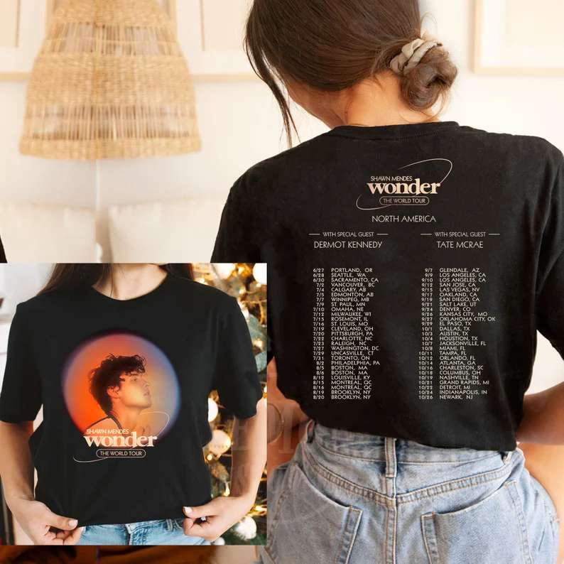 Shawn Mendes Wonder The World Tour 2022 T-shirt