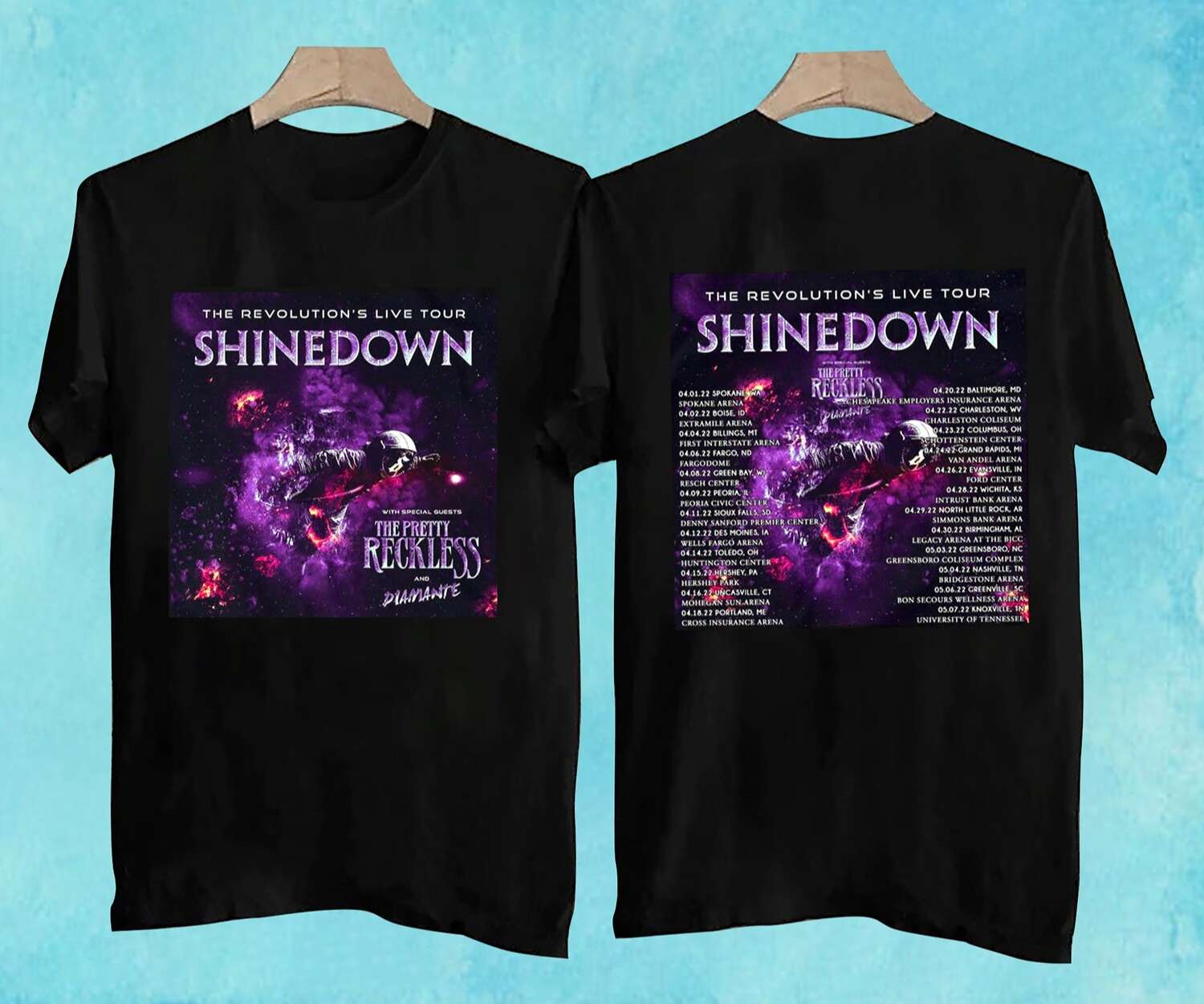 Shinedown The Revolutions Live Tour 2022 T-shirt