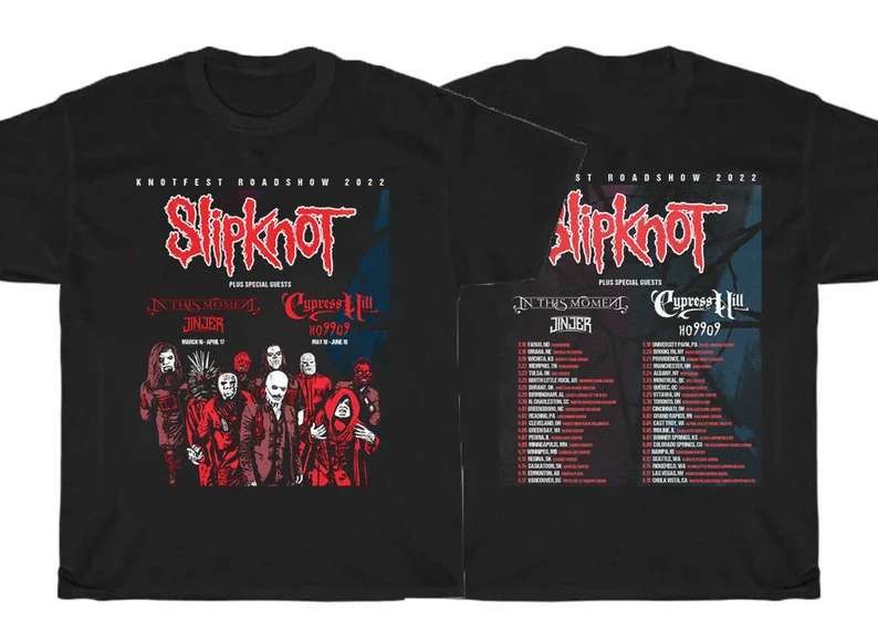 Slipknot 2022 Tour T-shirt The Knotfest Roadshow 2022 Concert Merch