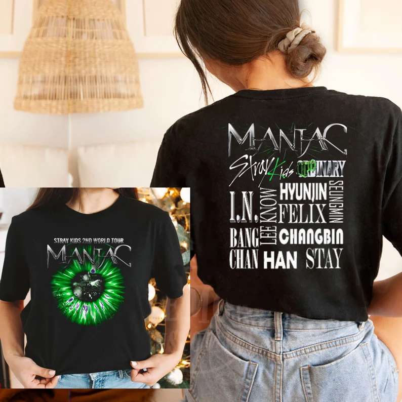 Stray Kids 2nd World Tour Maniac 2022 T-shirt Merch