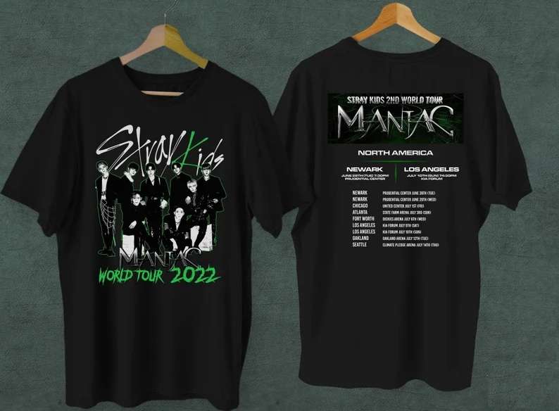 Stray Kids 2nd World Tour Maniac T-shirt Concert