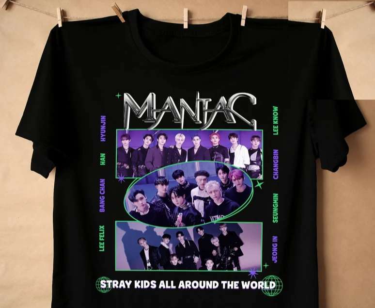 Stray Kids Maniac World Tour 2022 T-shirt Music Concert