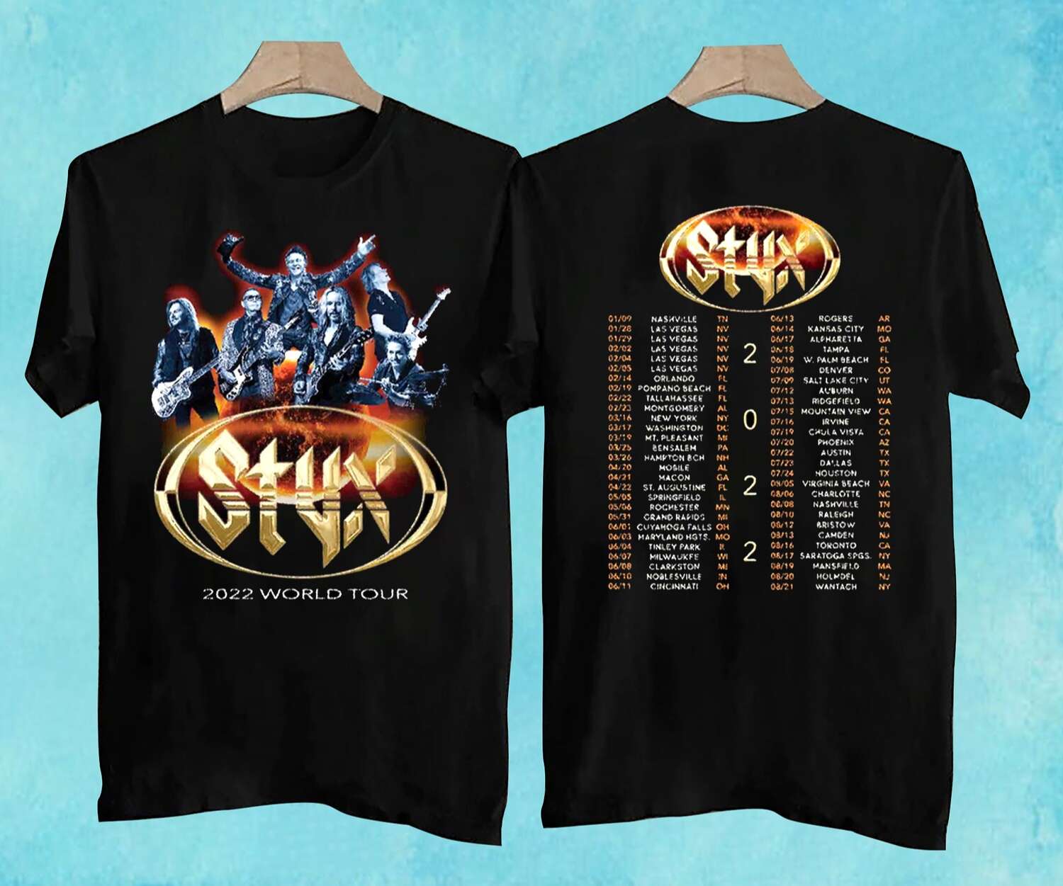 Styx 2022 World Concert Tour T-shirt