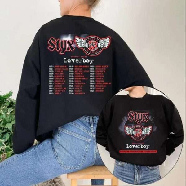 Styx Tour 2022 Reo Speedwagon And Styx With Loverboy Band T-shirt