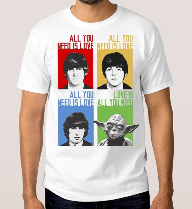 The Beatles And Yoda Love Is All You Need T-shirt Rock Band