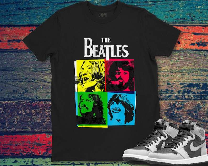 The Beatles Face Neon Rock Band T Shirt