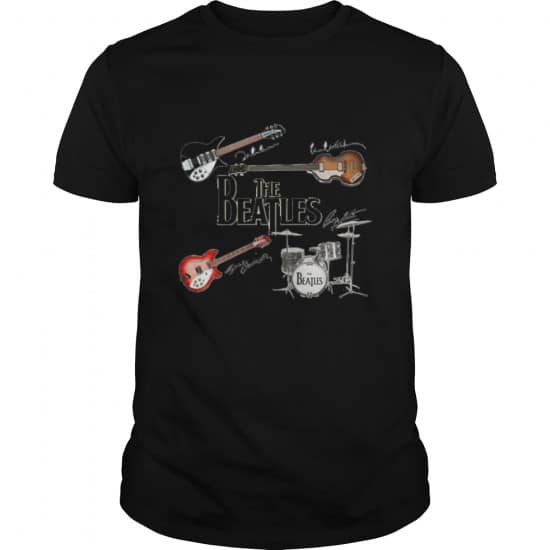 The Beatles Guitars Instrument Signatures Unisex T Shirt