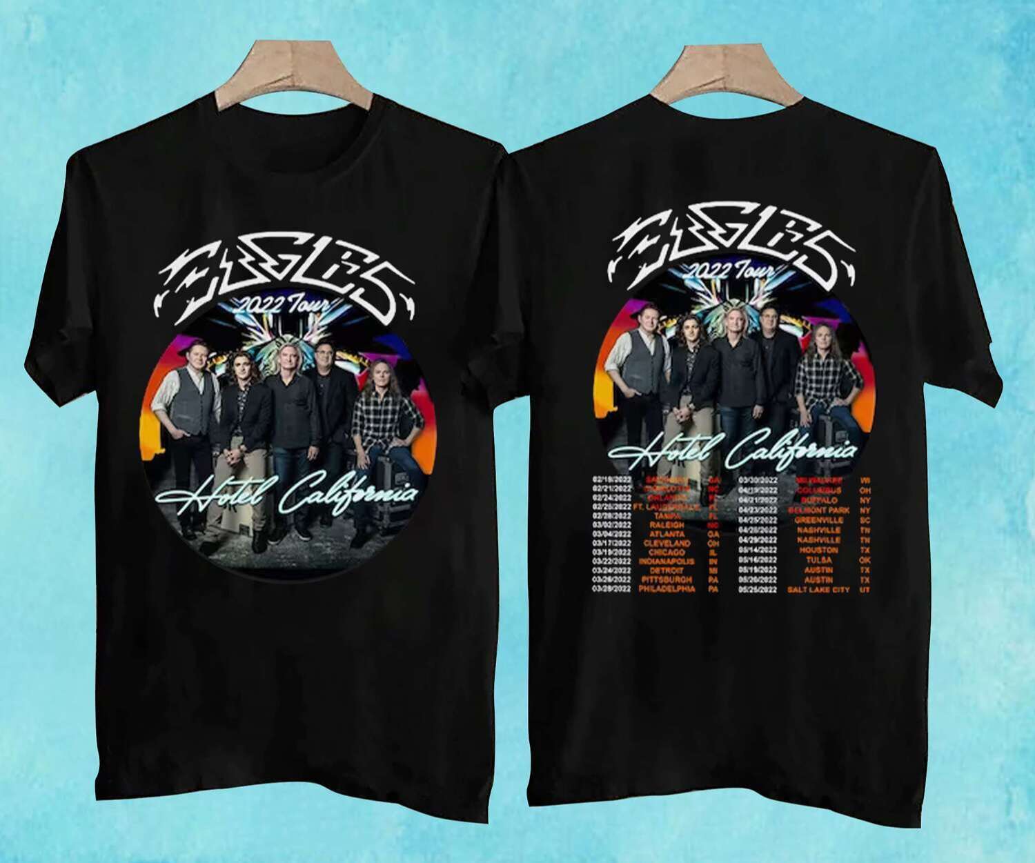 The Eagles Hotel California 2022 Tour Merch T-shirt