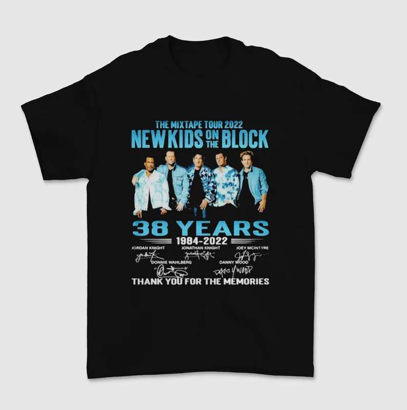 The Mixtape Tour 2022 Nkotb 38 Years 1984-2022 Thank You For The Memories Signatures T-shirt Merch