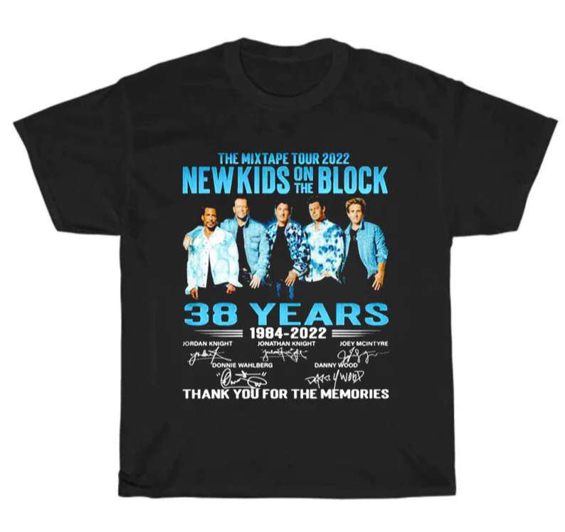 The Mixtape Tour 2022 Nkotb 38 Years 1984-2022 Thank You For The Memories Signatures T-shirt